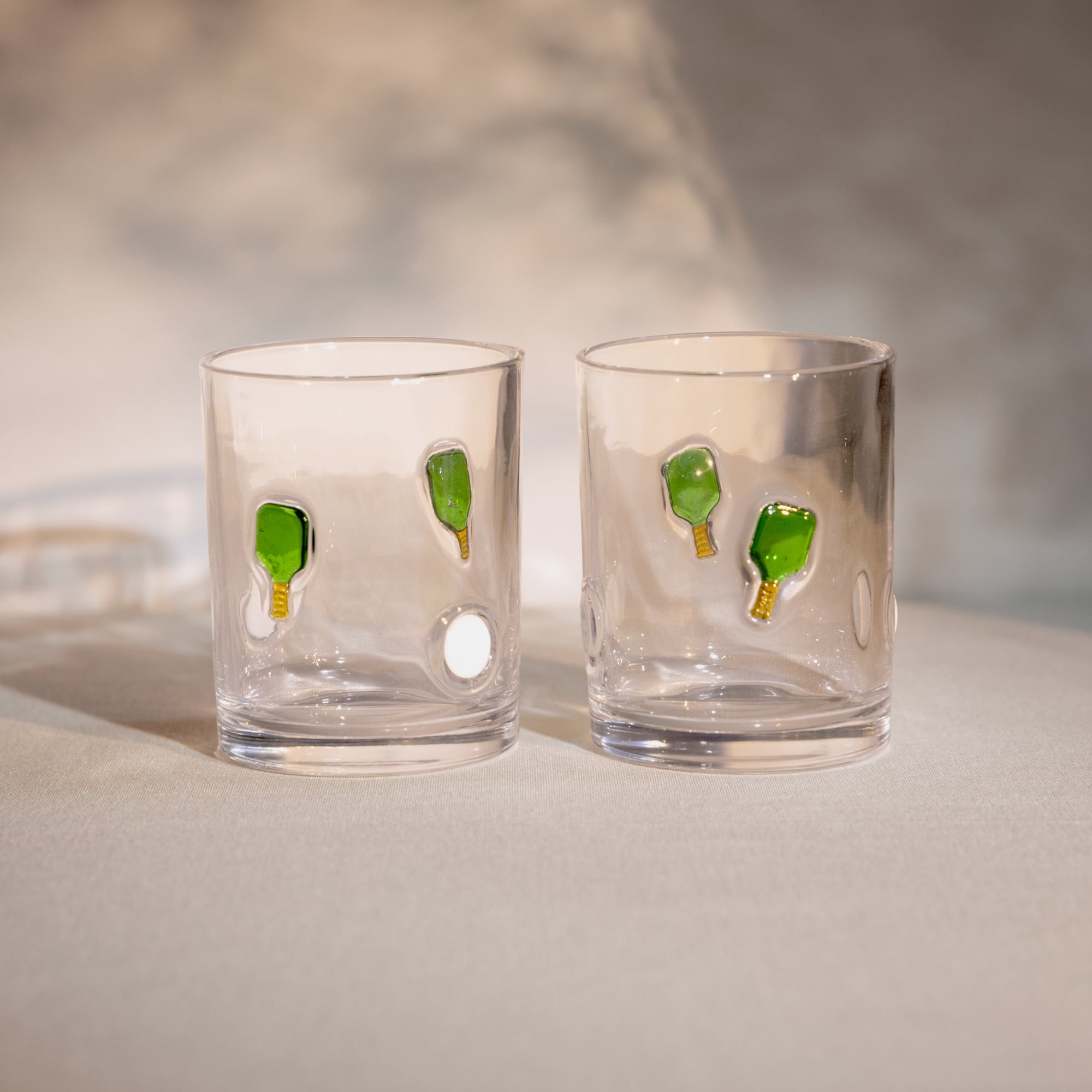 Thyme & Table 12 fl oz Pickle Ball Charm Drinking Glasses, Set of 2