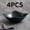Black, variant on Set of 4 Large Square Plastic Bowls with Tall Legs - Stackable, Non-Slip Design for Serving Salads, Snacks, Soups, and More