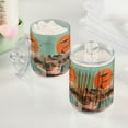 thumbnail image 2 of Yayeee 2 Pack Qtip Holder Bathroom Cotton Swab Canister with Lid Clear Dispenser Set, Retro UFO, 2 of 6