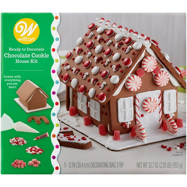 Wilton Ready to Decorate Chocolate Cookie House Decorating Kit