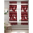 thumbnail image 2 of Christmas Deer,Curtains 63 Inch Length,Sheer Curtains for Bedroom Living Room Window Reindeer Winter Xmas Snowflake Plaid Red Rod Pocket Drapes Kitchen Curtains Small Half Window 42"x63" 2 Panels, 2 of 7