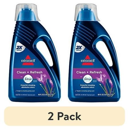 (2 pack) BISSELL Clean + Refresh with Febreze Freshness Spring & Renewal Formula, 1052, 60 fl oz
