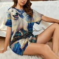 thumbnail image 4 of Sikiie Vintage Starry Sky Puppy Womens Pajama Sets Short Sleeve Top With Pants Sleepwear 2 Piece Lounge SetSmall, 4 of 6