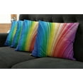 thumbnail image 2 of Ambesonne Modern Throw Pillow Cover 4 Pack, Psychedelic Stripes, 16", Magenta Blue, 2 of 6