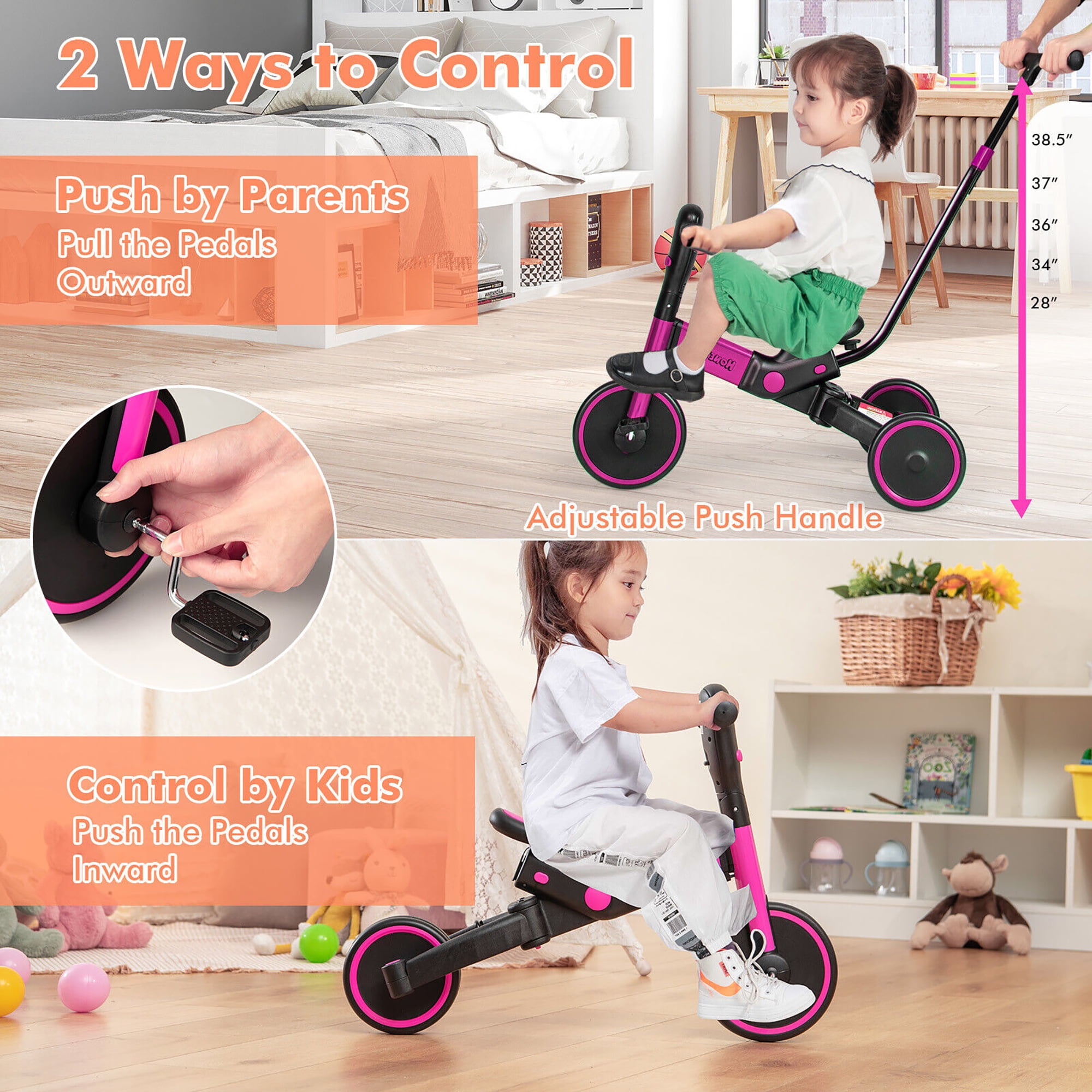 Baby boy trike with parent handle online
