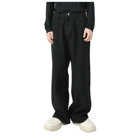 EHQJNJ Mens Slim Fit Jeans Ripped Men s Elastic Waist Relaxed Fit Jeans Straight Leg Stretch Comfort Denim Jeans for Men Men Jeans Slim Rhinestone Jeans