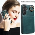 thumbnail image 5 of TECH CIRCLE For Galaxy A73 5G Wallet Case with Card Holder, Thin Slim PU Leather Finger Ring Kickstand Shockproof Protective Magnetic Women Men Phone Cover for Samsung Galaxy A73 5G 6.7" 2022,Green, 5 of 8