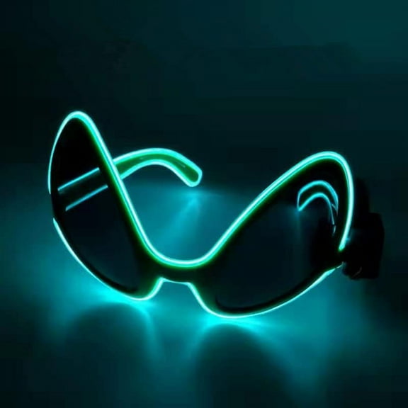 LINLIN Fluorescent Glasses, Halloween Christmas Alien Glasses Perfect Wireless Light Up LED Glowing Festival Party Sunglasses Gifts