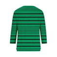 thumbnail image 5 of TKLPEHG 3/4 Length Sleeve Womens Tops Lightweight Loose Going Out Tops Button V Neck Tshirt 3/4 Sleeve T Shirts Summer Striped Print Graphic Tee Casual Blouse(Green,M), 5 of 5