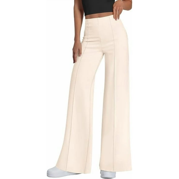 PRETTYGARDEN Women's Wide Leg Palazzo Pants Dressy Casual Elastic High Waisted Trousers Office Business Work Slacks