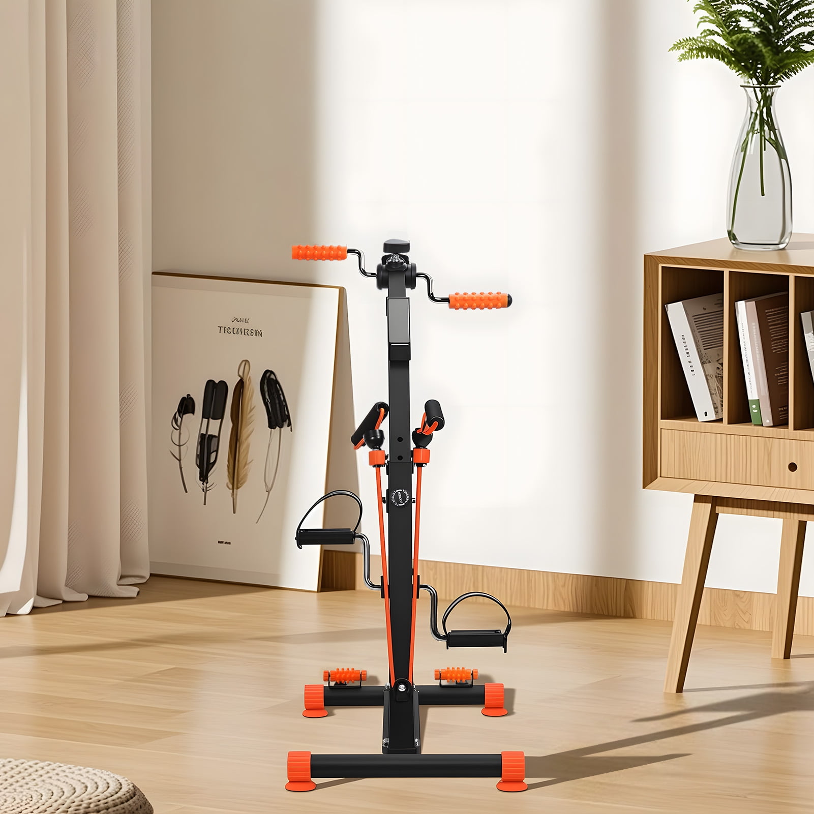 Dapmiu 4-in-1 Rehabilitation Exercise Bike with LCD Display, Adjustable Tension & Height Pedal Exerciser for Elderly Home Physical Therapy, Arm/Leg Training & Foot Massage