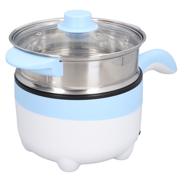 Car Electric Cooking Pot, Multifunction Electric Skillet Large Capacity Non Greasy Stainless Steel Automatically Cut Off for Camping