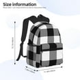 thumbnail image 2 of Easygdp White And Black Plaid Mochila Casual para Portátil, Mochila para Escuela, Viajes, Negocios, 2 of 6