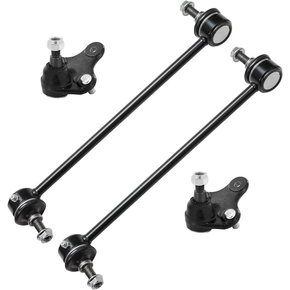 Detroit Axle - Front Ball Joints Sway Bars for Toyota 2001 2002 2003 RAV4, 2 Stabilizer Sway Bar End Links 2 Lower Ball Joints Replacement