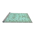 thumbnail image 2 of Ahgly Company Machine Washable Indoor Square Oriental Light Blue Traditional Area Rugs, 8' Square, 2 of 4