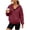 A519-Wine, variant on Hooded Sweatshirt Jacket for Women Full Zip Drawstring Loose Fit with Kangaroo Pockets Soft Casual Daily Outerwear Coat