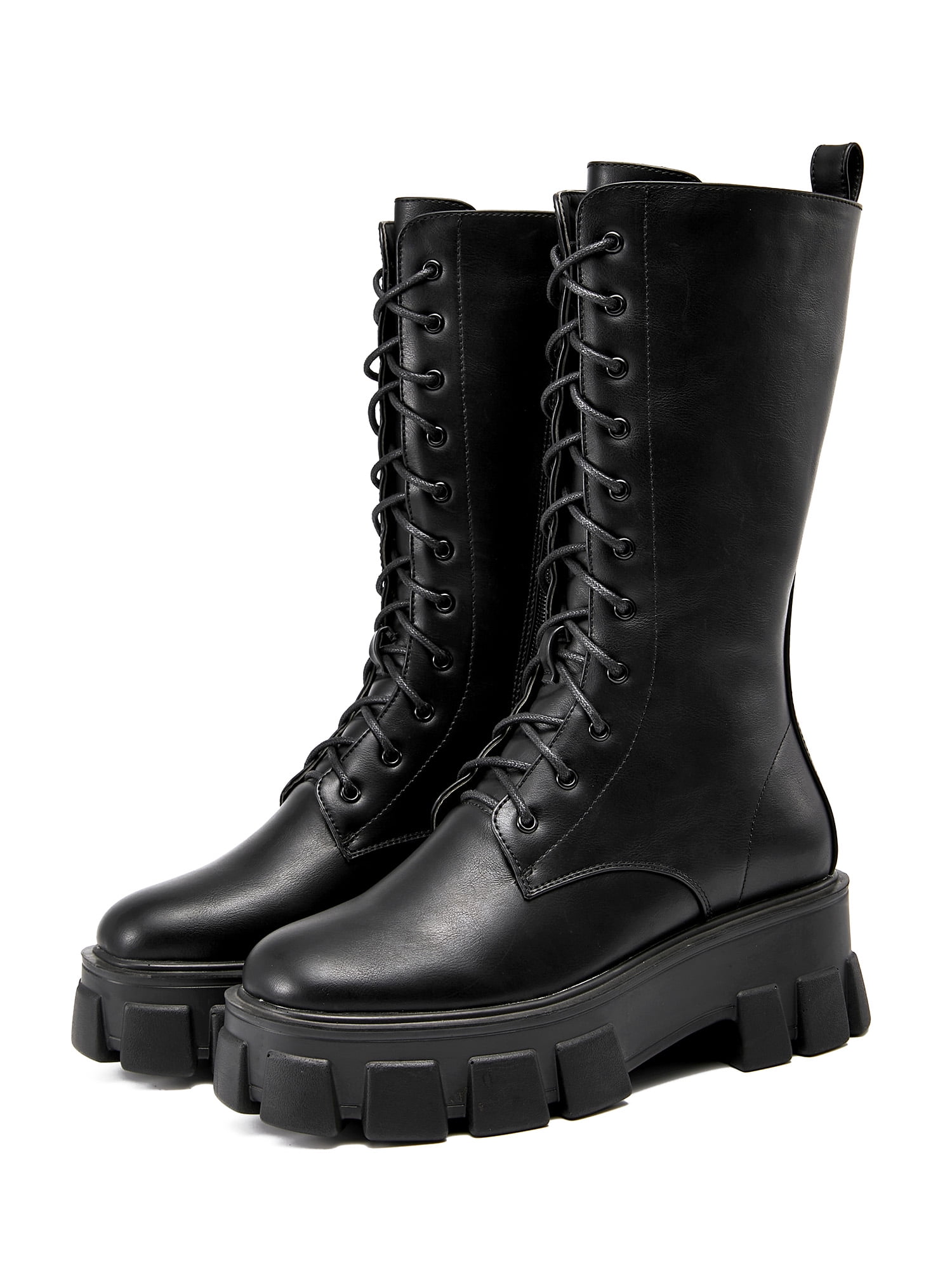 womens chunky calf boots