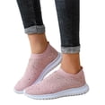 thumbnail image 2 of LTTVQM Slip On Sneakers Women Glitter Rhinestone Comfortable Platform Arch Support Walking Shoes Fashion Outdoor Dance Anti-Slip Shoes Pink 35(US-5), 2 of 4