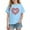 #0385-Blue, variant on Kids Back to School Graphic Print Casual Short Sleeve Cotton Tee Breathable Summer Top for Boys Girls School Activity