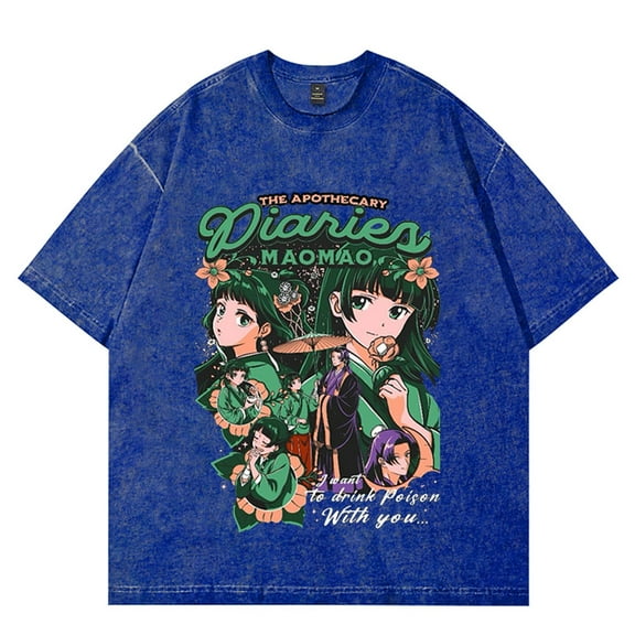 The Apothecary Diaries Maomao Wash T-Shirts Streetwear Top Summer Unisex Cotton Short Sleeve Tee