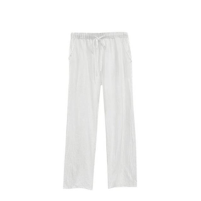 Yuyuzo Plus Size Pants for Women High Waisted Drawstring Wide Leg Solid Color Comfy Lounge Trousers
