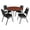 Cherry / Chrome, variant on Romig Arco 30 in. Square Breakroom Table- Maple Top, Black Base & 4 Restaurant Stack Chairs- Black