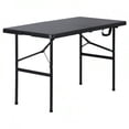 thumbnail image 3 of 4 Ft Folding Table Plastic Camping Table For Party Dining In/Outdoor White/Black, 3 of 9