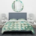 thumbnail image 2 of Designart 'Turquoise Watercolor geometrical I' Geometric Duvet Cover Set, 2 of 4