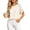 White, variant on cfhntfmh Women's Short Sleeve Sweaters Tops Oversized Summer Casual Ruffled Hem Knit Pullover Crochet Blouses Cute Tops