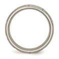 thumbnail image 2 of Grey Titanium Ring Band Wedding Beveled Edge Notched 6mm Brushed, 2 of 6