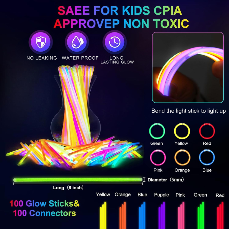 242PCS Glow in the Dark Party Supplies, Light Up Glasses  display picture 1