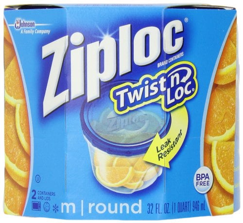 Ziploc Twist 'N Loc , Medium Round, Containers & Lids,2-Count (Pack of 2)