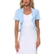 thumbnail image 1 of Cárdigan Corto INSPIRE CHIC para Mujeres, Abierto, con Volantes, Tejido, Talla XL, Azul Claro, 1 of 6