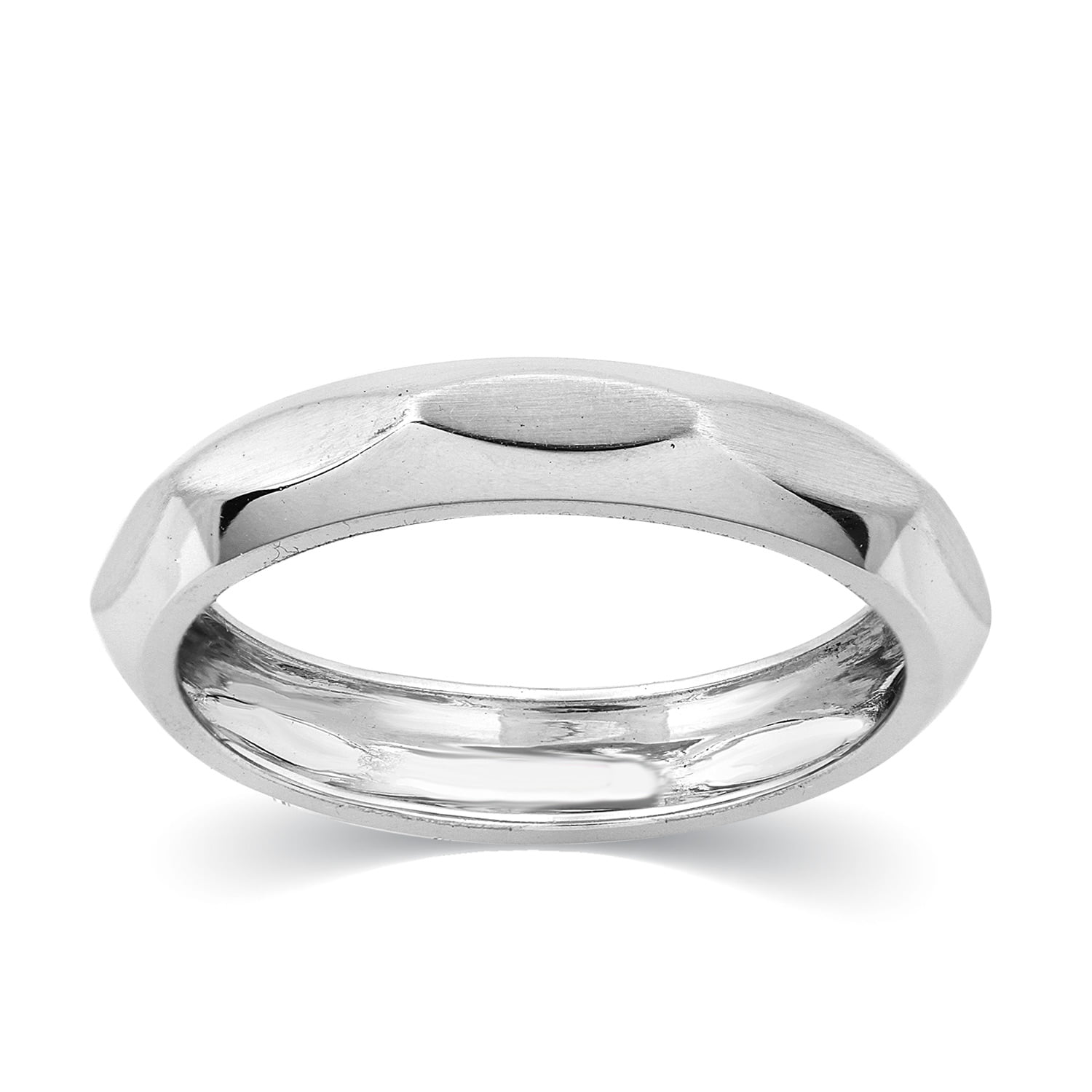 14k White Gold 1mm Polished Comfort Fit Band Ring Size 6.5 Jewelry Gifts for Women