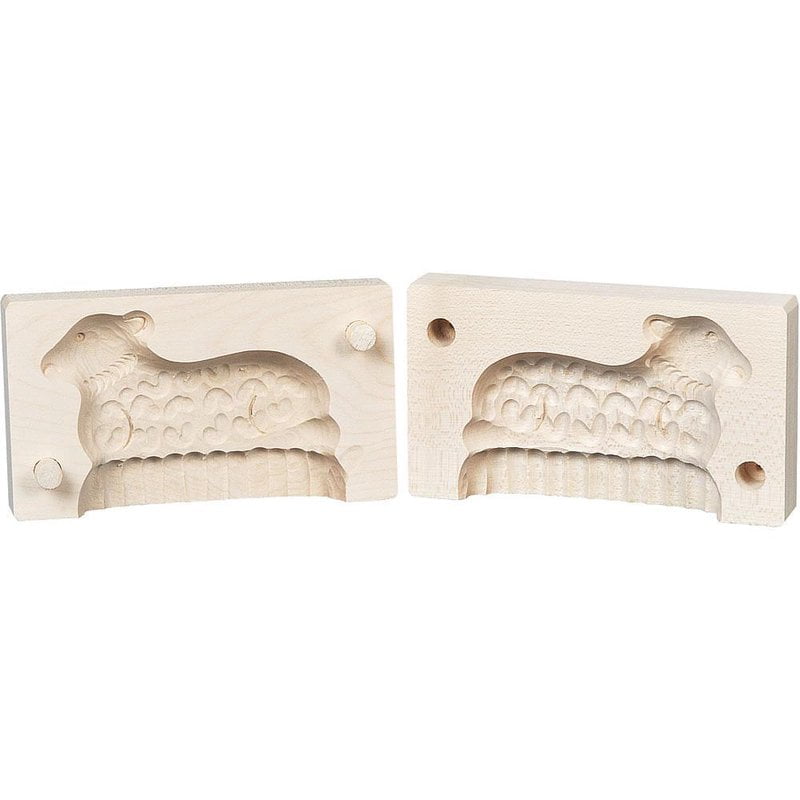 German Hand Made Finely Carved 2 Piece Butter Mold Lamb Design