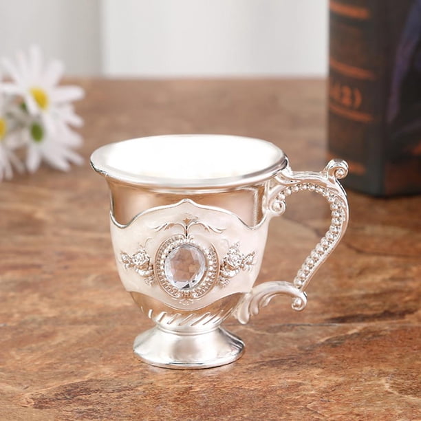 Copas de retro Copa grabada Copas de champán Cáliz con joyas para habitación Kithchen Bar de comedor Regalos de cumpleaños Plata BLESIY Copa de vino