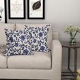 thumbnail image 6 of Navy Blue Floral Block Print Pillow Covers 16x16 Set of 2 Vintage Flower Pattern Cream Decorative Throw Pillowcases Outdoor Rustic Farmhouse Square Cushion Cases Decor for Home Couch Sofa Bed, 6 of 7