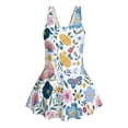 thumbnail image 6 of DISNIMO Girls Swimsuits Butterfly Flower Printed One Piece Swimwear with Skirt Sleeveless Breathable Bathing Suit Soft Stretch Swim Dress for Kids Girls, 6 of 8