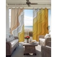 thumbnail image 4 of Yellow Coastal Beach Blackout Curtains, Light Blocking Print Window Curtains, Farmhouse Simple Sea Waves Lines Thermal Insulated Window Drapes for Living Room Kitchen Cafe 2 Panels, 55"W x 39"L, 4 of 9