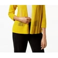 thumbnail image 3 of Alfani Women's Petite Mixed-Stitch Open-Front Cardigan Gold Size Medium, 3 of 3