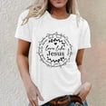 thumbnail image 2 of Trendfront Womens Christian T Shirt Love Life Jesus Faith Quote Print Short Sleeve Crew Neck Religious Graphic Tees, 2 of 4