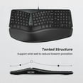 thumbnail image 3 of TRAHOO-Ergonomic Keyboard, Wired Split Keyboard with Pillowed Wrist and Palm Support, Featuring Dual USB Ports, Natural Typing Keyboard for Carpal Tunnel, Compatible with Windows Mac, 3 of 4