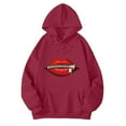 thumbnail image 2 of Zipper Lips Graphic Hoodies for Women Fall Winter Long Sleeve Casual Oversized Hooded Sweatshirt Pullover with Pockets, 2 of 4