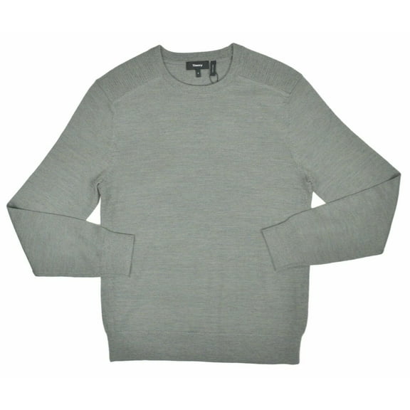 New Theory Mens Avery O Cashfeel Knit Pullover Sweater Ice Green Marl, 2XL, 3657-8