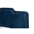 thumbnail image 4 of Baxton Studio Benjen glam Navy Blue Upholstered Twin Size Panel Bed, 4 of 5