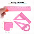 thumbnail image 4 of Uxcell 6pcs Triangular Ruler Set 15/30cm Plastic Metric Inch Ruler Geometric Protractor Triangle Ruler Engineering Scale, Yellow, 4 of 6
