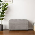 thumbnail image 2 of Cosmopolitan 34" Transitional Rectangle Ottoman in Gray Taupe Faux Leather, 2 of 7
