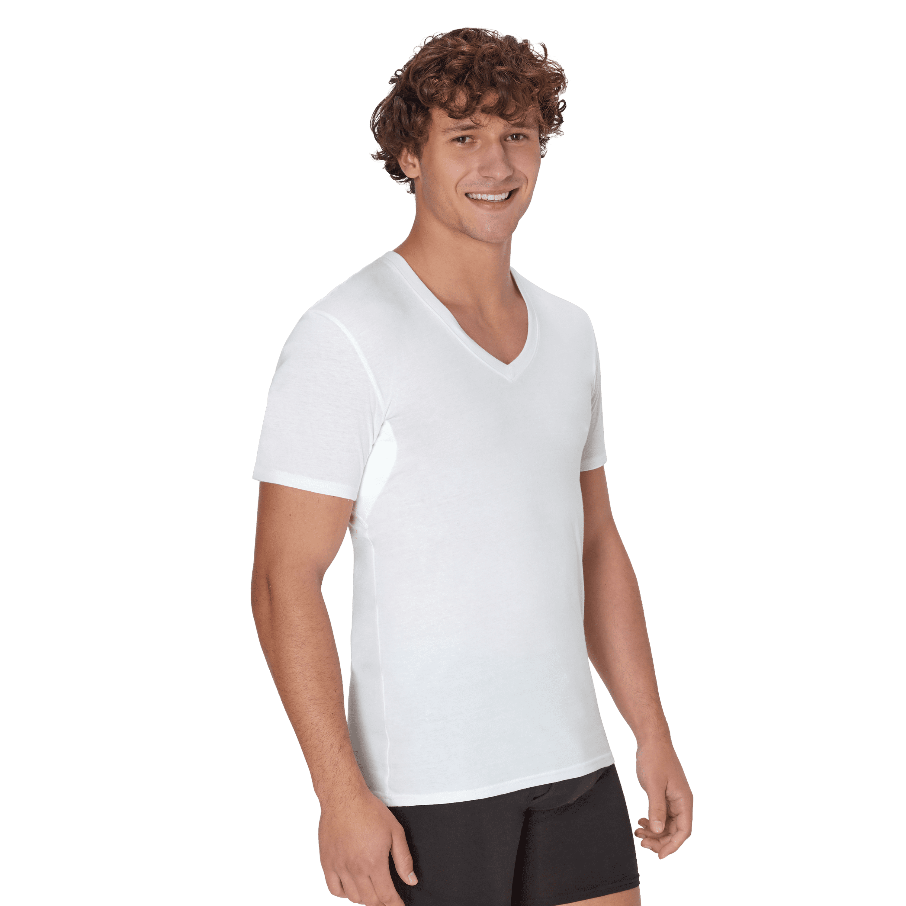 T-Shirt V-Neck with Sweat Block Tech, 3-Pack, White Tees