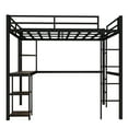 Bellemave Full Size Loft Bed with Desk and Shelves, Metal HeavyDuty Steel Loft Bed Frame Built
