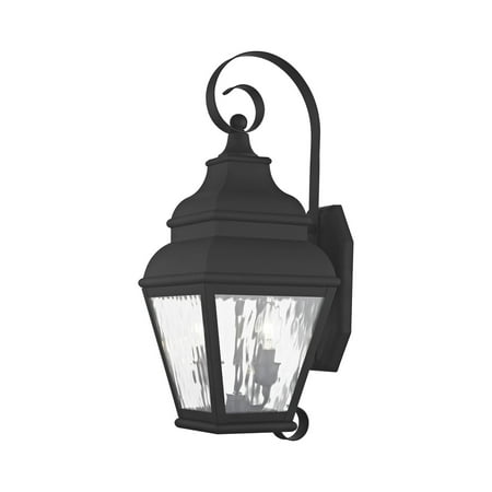 Livex Lighting Exeter 2 Light Outdoor Wall Lantern in Black
